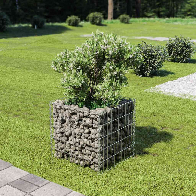 Afbeelding laden in galerijviewer, Vidaxl gabion plantenbak verhoogd 50x50x50 cm gegalvaniseerd staal
