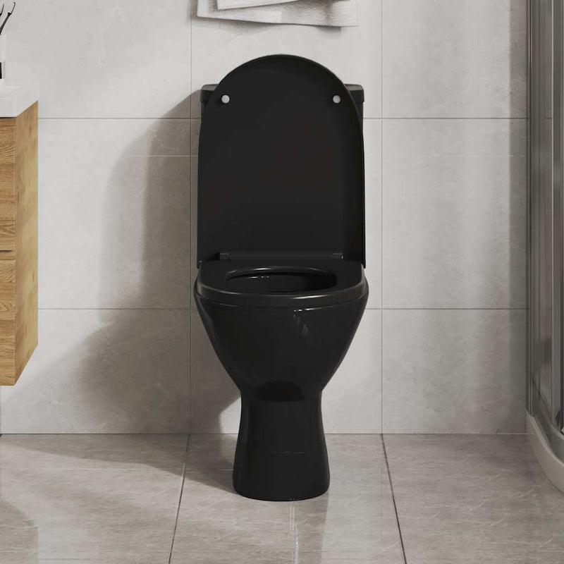 Afbeelding laden in galerijviewer, Vidaxl toiletbril soft-close met quick-release ontwerp zwart

