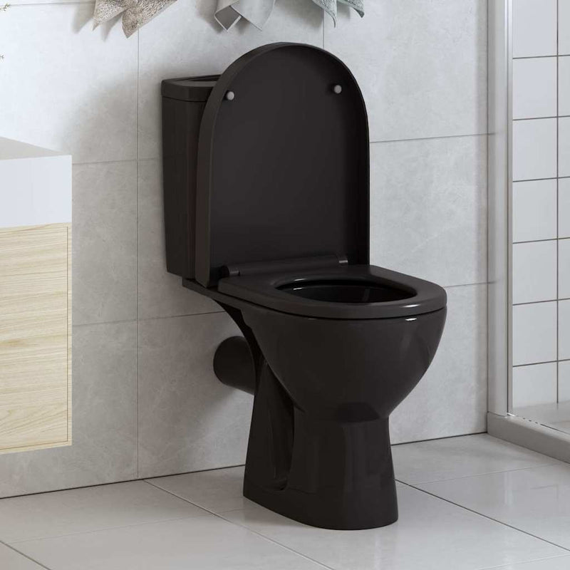 Afbeelding laden in galerijviewer, Vidaxl toiletbril soft-close met quick-release ontwerp zwart
