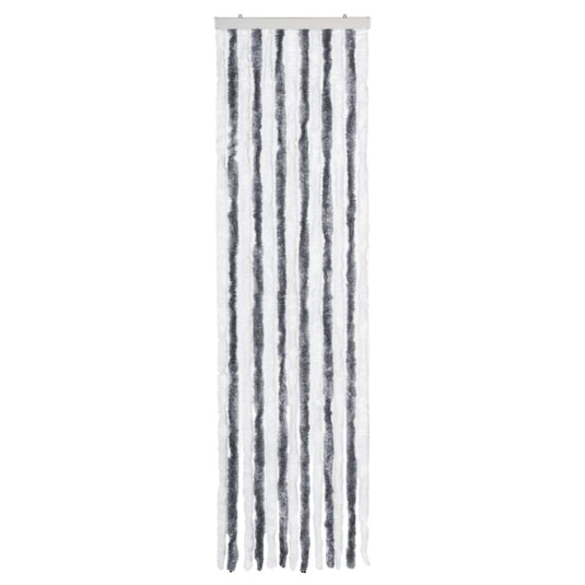 Vidaxl vliegengordijn 56x185 cm chenille grijs en wit