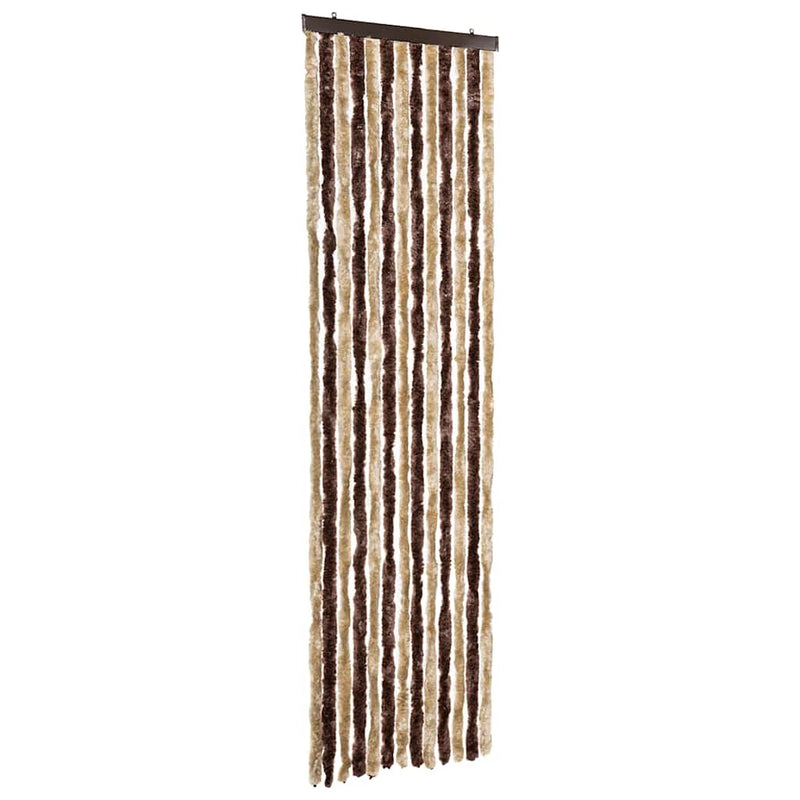 Afbeelding laden in galerijviewer, Vidaxl vliegengordijn 56x185 cm chenille beige en lichtbruin
