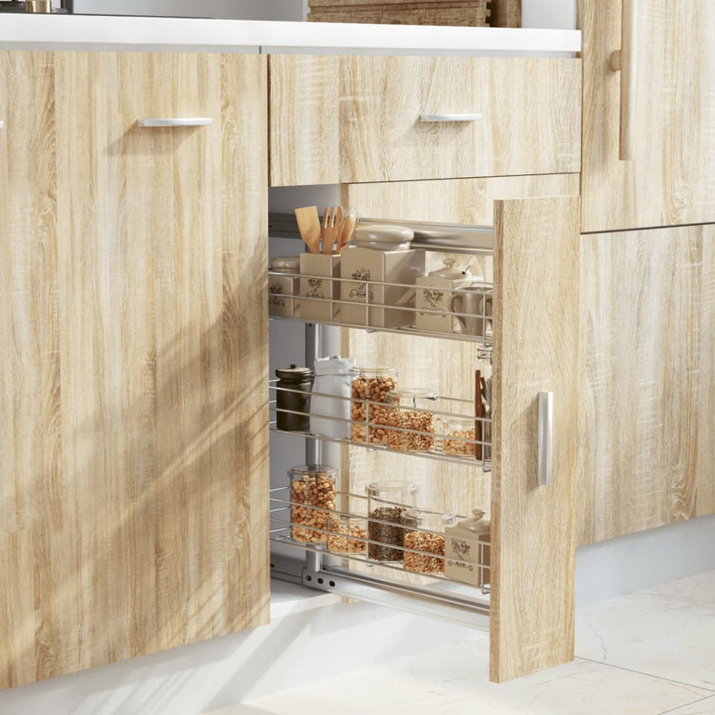 Afbeelding laden in galerijviewer, Vidaxl draadmand uittrekbaar 3-laags 47x15,5x55,5 cm zilverkleurig
