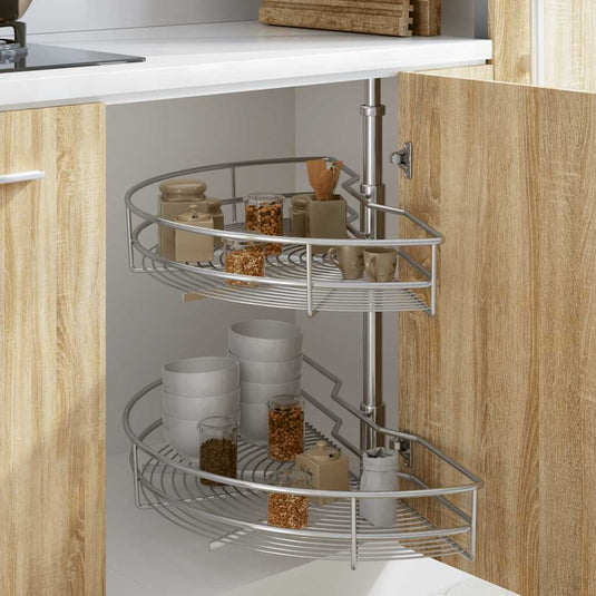 Vidaxl draadmand keuken 2-laags 180 graden 85x44x80 cm zilverkleurig