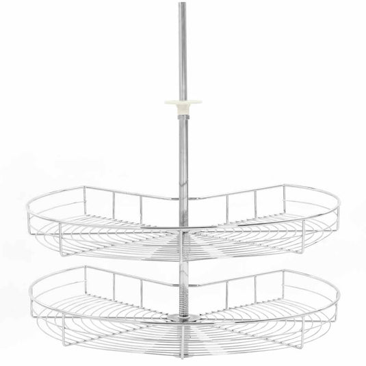Vidaxl draadmand keuken 2-laags 270 graden 71x71x80 cm zilverkleurig