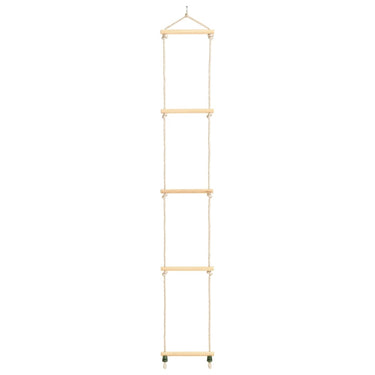 Vidaxl touwladder 30x168 cm massief hout en pe