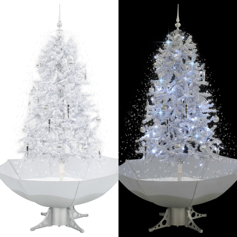 Afbeelding laden in galerijviewer, Vidaxl kerstboom sneeuwend met paraplubasis 170 cm wit
