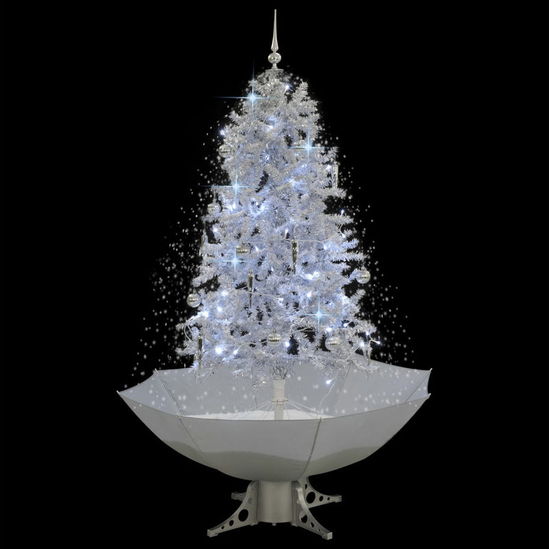 Afbeelding laden in galerijviewer, Vidaxl kerstboom sneeuwend met paraplubasis 170 cm wit
