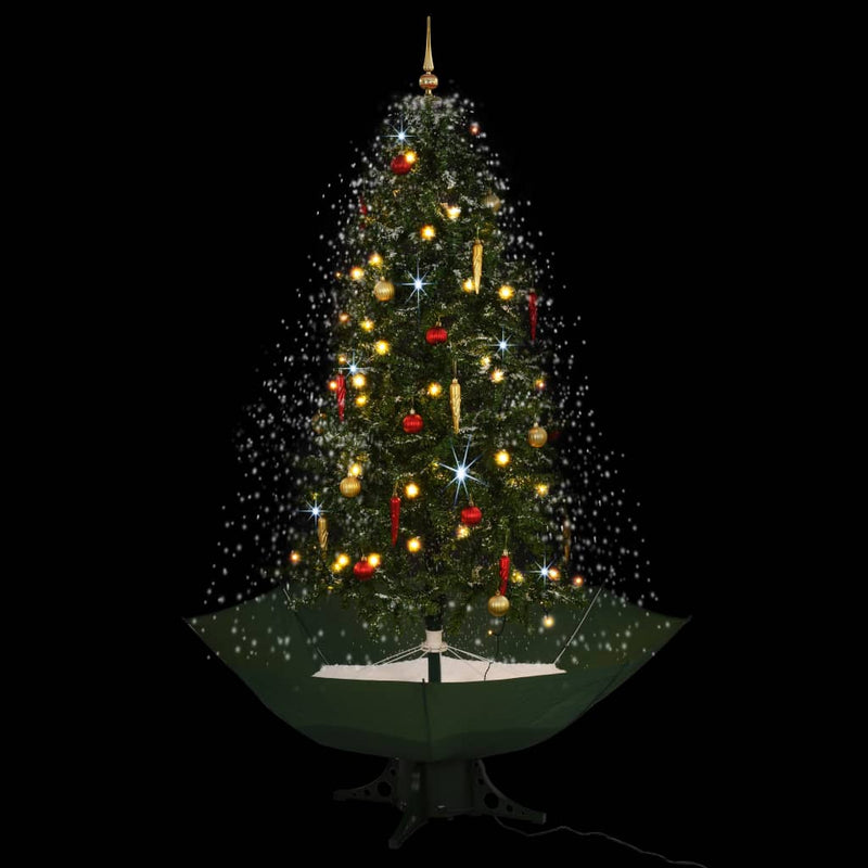 Afbeelding laden in galerijviewer, Vidaxl kerstboom sneeuwend met paraplubasis 190 cm groen
