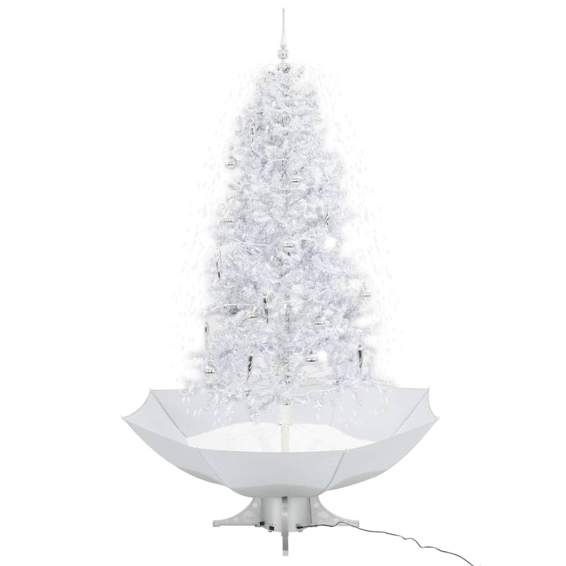 Afbeelding laden in galerijviewer, Vidaxl kerstboom sneeuwend met paraplubasis 190 cm wit
