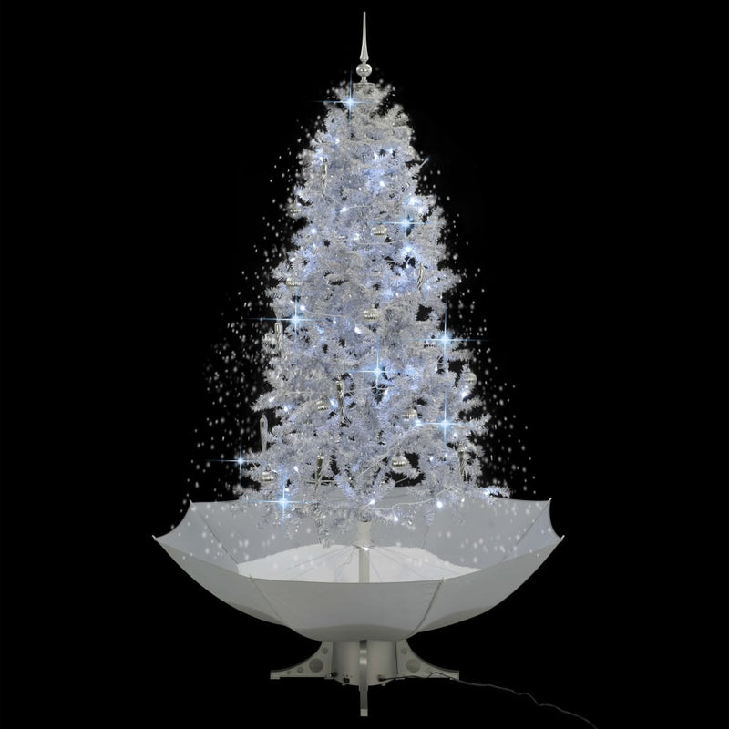 Afbeelding laden in galerijviewer, Vidaxl kerstboom sneeuwend met paraplubasis 190 cm wit
