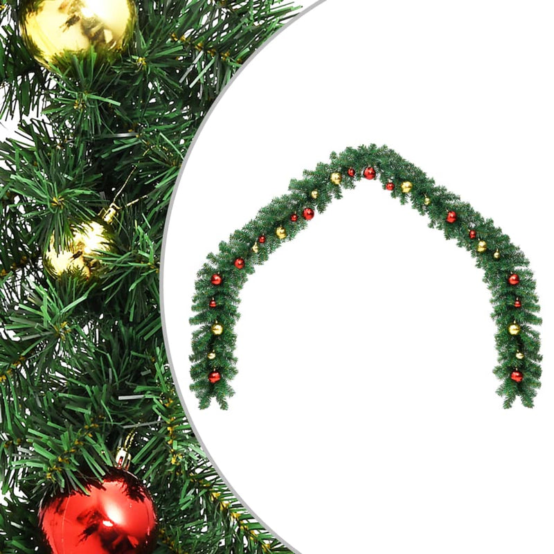Afbeelding laden in galerijviewer, Vidaxl kerstslinger versierd met kerstballen 10 m
