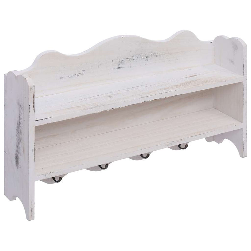 Afbeelding laden in galerijviewer, Vidaxl wandkapstok 50x10x30 cm hout wit
