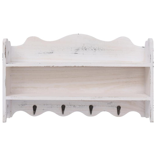 Vidaxl wandkapstok 50x10x30 cm hout wit