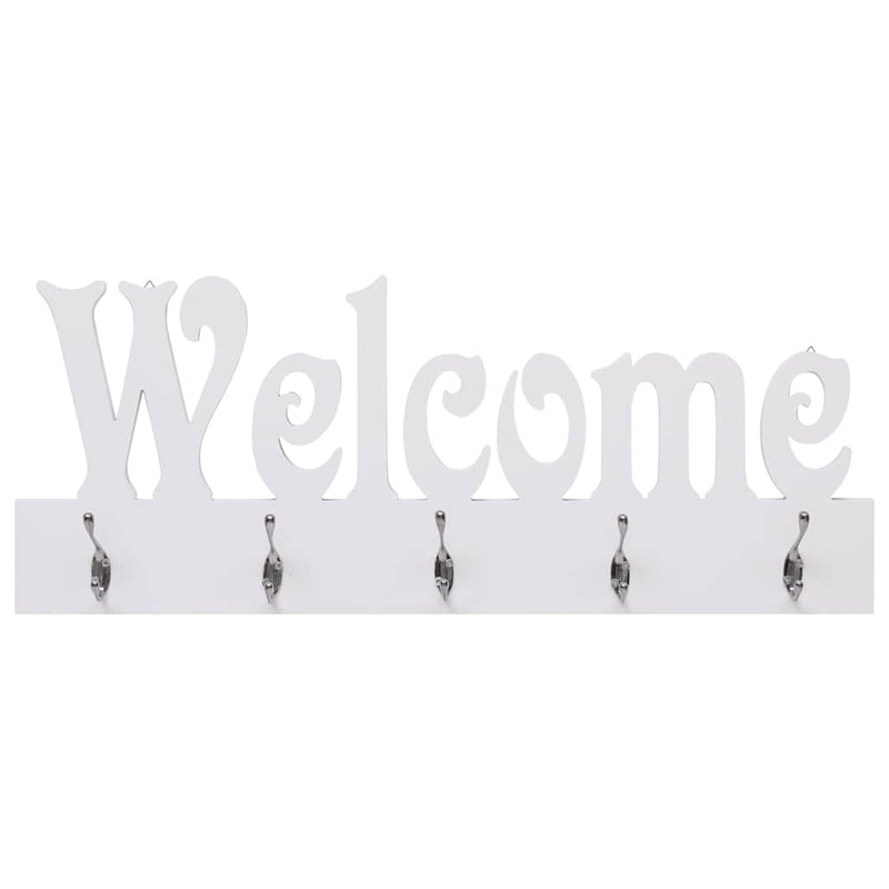 Afbeelding laden in galerijviewer, Vidaxl wandkapstok welcome 74x29,5 cm wit
