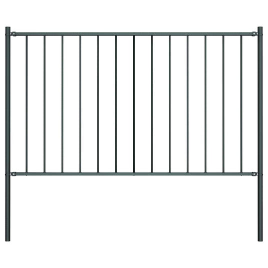 Vidaxl schuttingpaneel met palen gepoedercoat staal 1,81x0,75 m antraciet