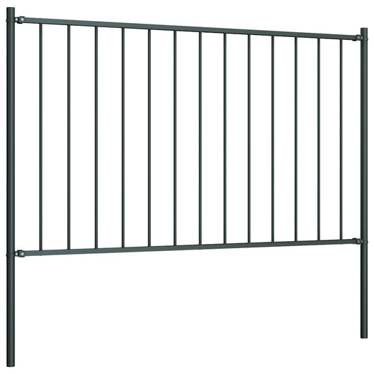 Vidaxl schuttingpaneel met palen gepoedercoat staal 1,81x0,75 m antraciet