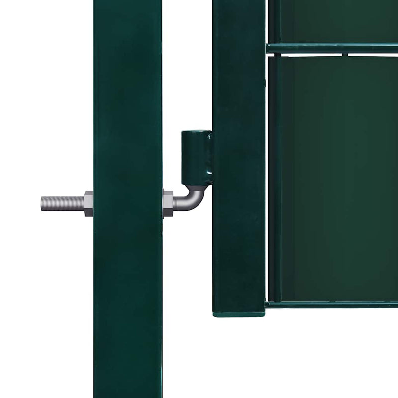 Afbeelding laden in galerijviewer, Vidaxl hekpoort pvc en staal 100x164 cm groen
