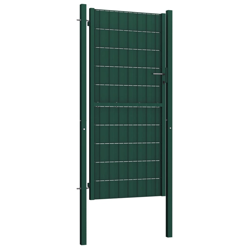 Afbeelding laden in galerijviewer, VidaXL Poort 100x204 cm PVC en staal groen
