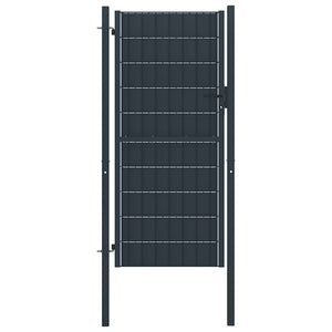 Vidaxl hekpoort pvc en staal 100x164 cm antraciet