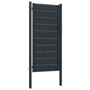 Vidaxl hekpoort pvc en staal 100x164 cm antraciet