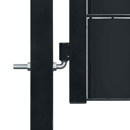 Vidaxl hekpoort pvc en staal 100x164 cm antraciet
