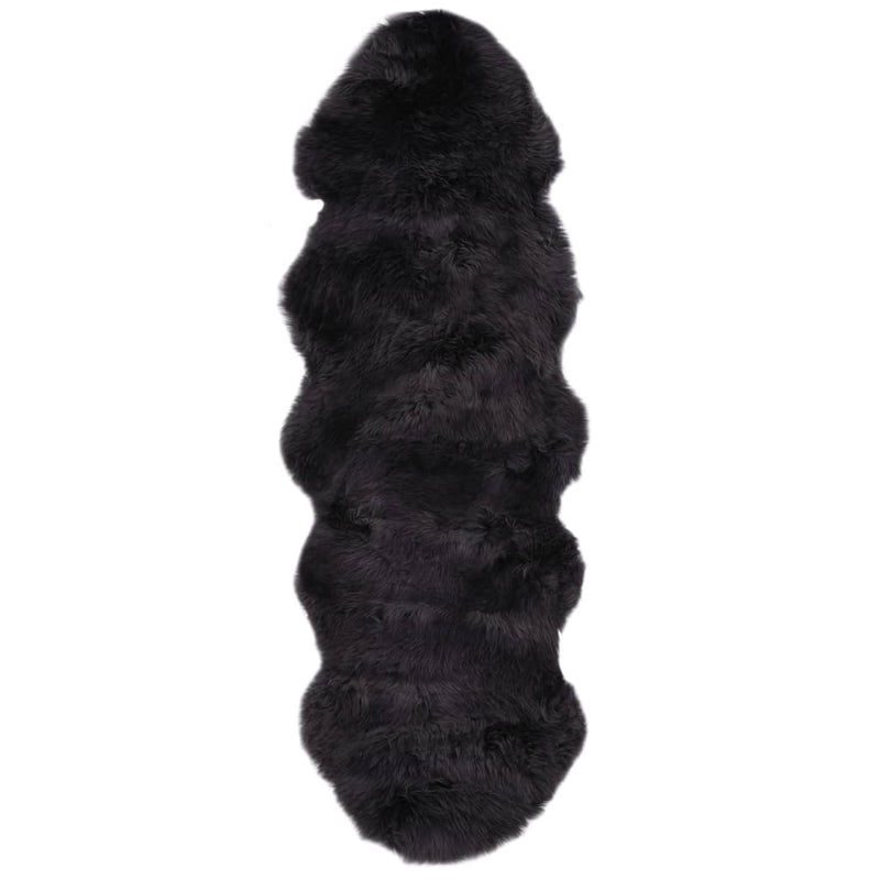 Afbeelding laden in galerijviewer, Vidaxl vloerkleed 60x180 cm schapenvacht donkergrijs
