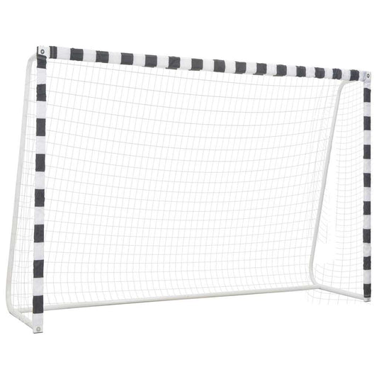 Vidaxl voetbaldoel 300x200x90 cm metaal zwart en wit