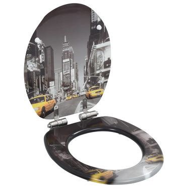 Vidaxl toiletbrillen 2 st met soft-close deksels mdf new york ontwerp