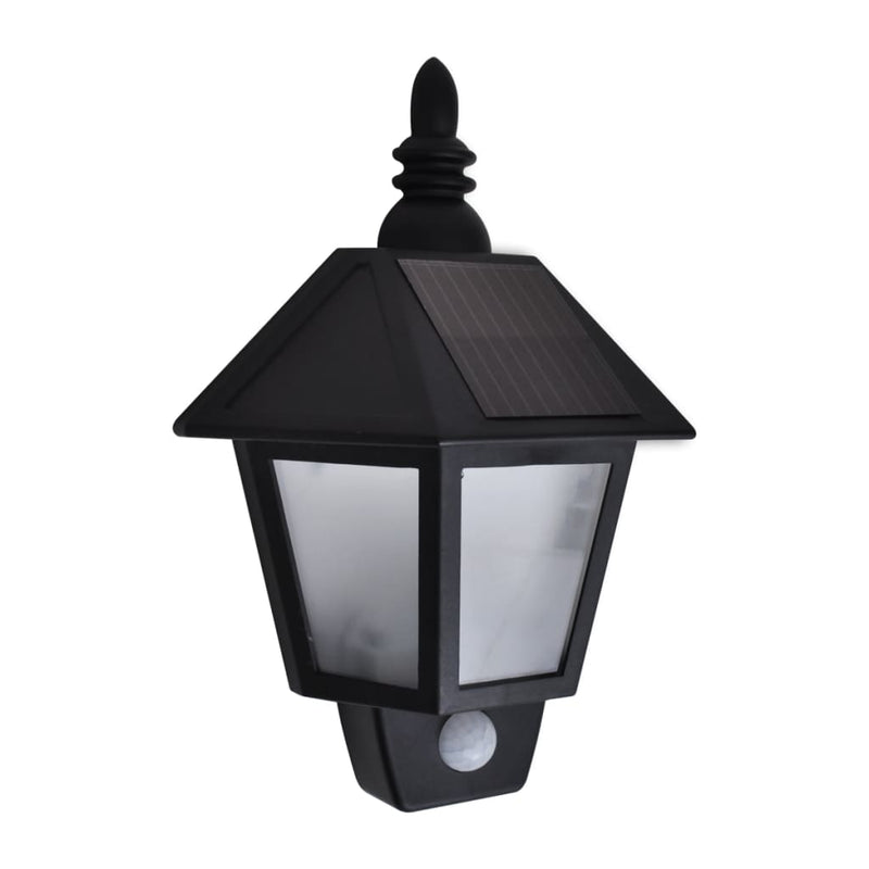 Afbeelding laden in galerijviewer, Vidaxl solar-wandlampen 2 st met bewegingsensor zwart
