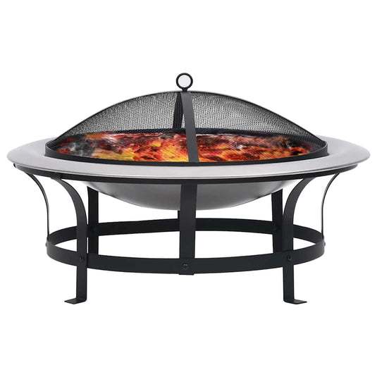Vidaxl tuinvuurplaats met grill 76 cm roestvrij staal