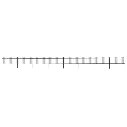 VidaXL Tuinhek met speren bovenkant 13,6x0,8 m staal zwart