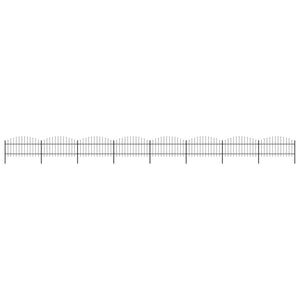 VidaXL Tuinhek met speren bovenkant (1-1,25)x13,6 m staal zwart