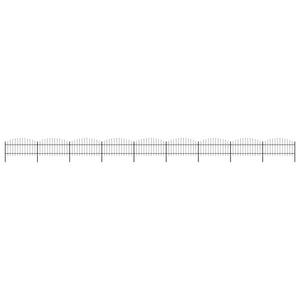 VidaXL Tuinhek met speren bovenkant (1-1,25)x15,3 m staal zwart