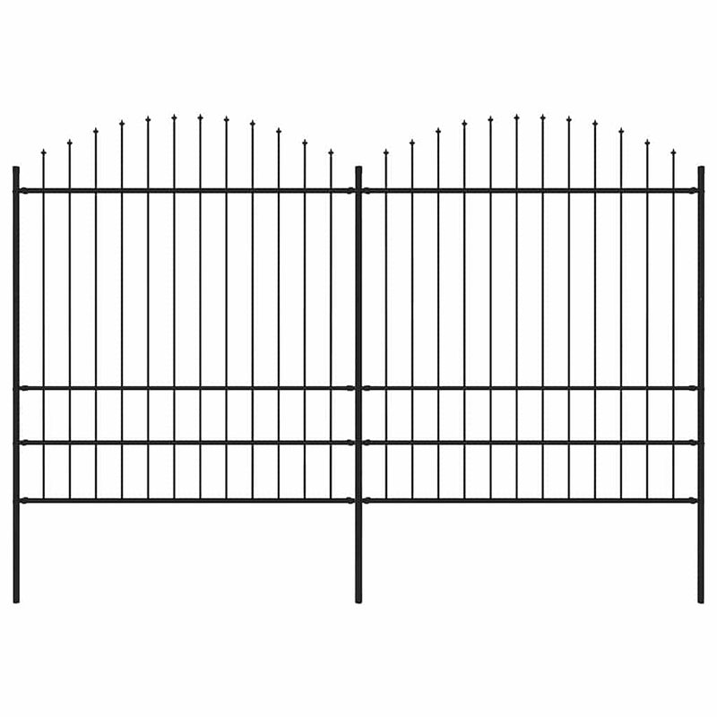 Afbeelding laden in galerijviewer, Vidaxl tuinhek met speerpunt staal 359x200 cm zwart
