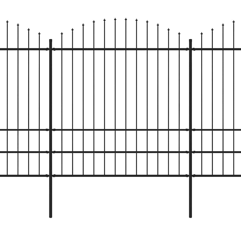 Afbeelding laden in galerijviewer, Vidaxl tuinhek met speerpunt staal 359x200 cm zwart
