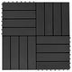 VidaXL 22 st Terrastegels 30x30 cm 2 m² HKC zwart