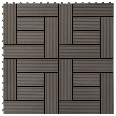 VidaXL 22 st Terrastegels 30x30 cm 2 m² HKC donkerbruin