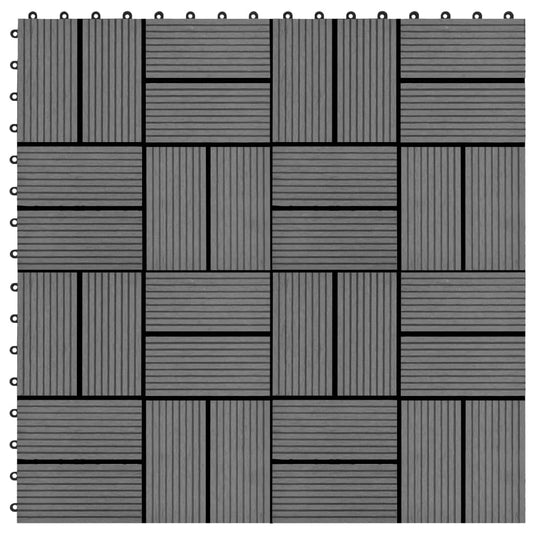 VidaXL 22 st Terrastegels 30x30 cm 2 m² HKC grijs
