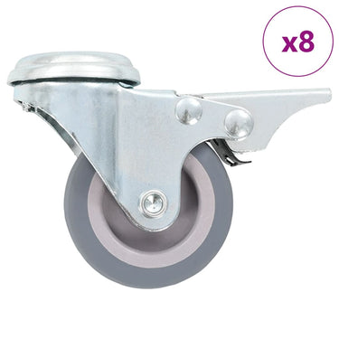 Vidaxl 8 st zwenkwielen met boutgaten 50 mm