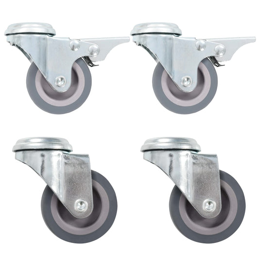 Vidaxl 24 st zwenkwielen met boutgaten 50 mm