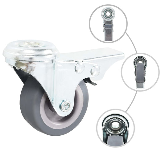 Vidaxl 24 st zwenkwielen met boutgaten 50 mm