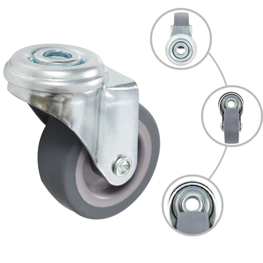 Vidaxl 24 st zwenkwielen met boutgaten 50 mm