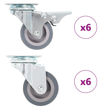 Vidaxl 12 st zwenkwielen 50 mm
