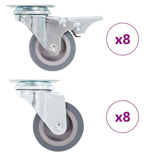 Vidaxl 16 st zwenkwielen 50 mm