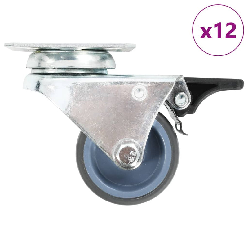 Afbeelding laden in galerijviewer, Vidaxl 12 st zwenkwielen dubbel 50 mm
