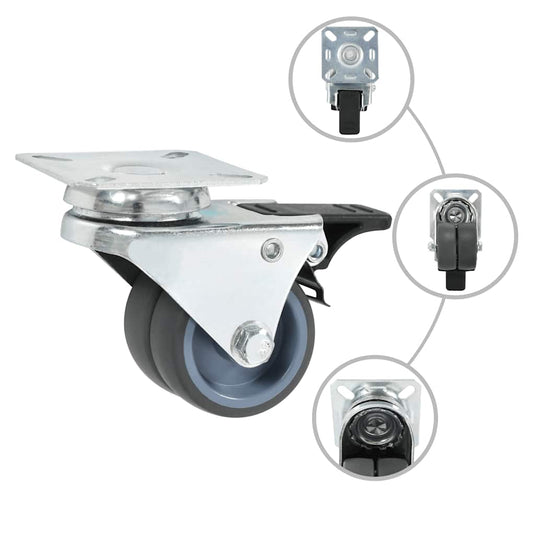 Vidaxl 32 st zwenkwielen dubbel 50 mm