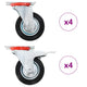 Vidaxl 8 st zwenkwielen 100 mm
