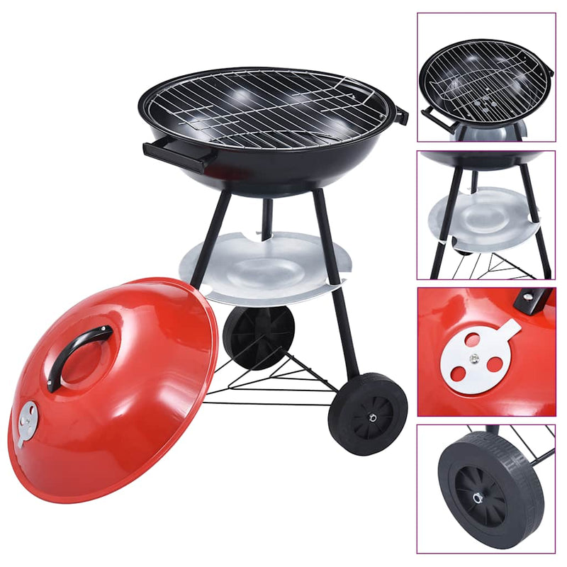 Afbeelding laden in galerijviewer, Vidaxl kogelbarbecue houtskool met wieltjes xxl 44 cm
