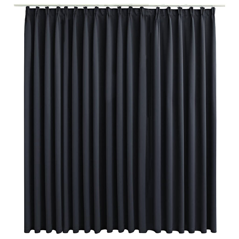 Afbeelding laden in galerijviewer, Vidaxl gordijn verduisterend met haken 290x245 cm zwart

