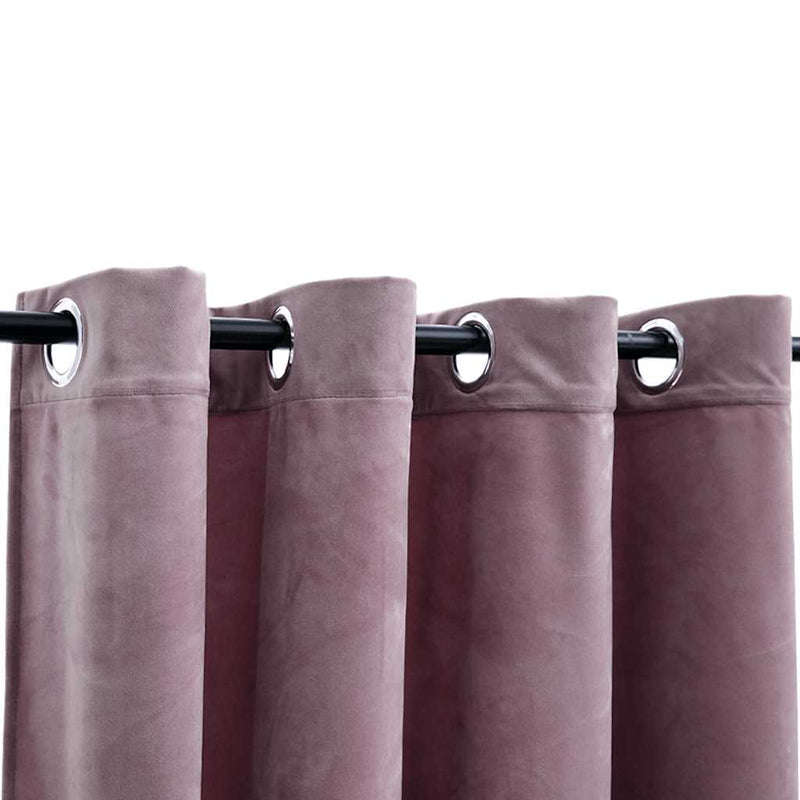 Afbeelding laden in galerijviewer, Vidaxl gordijnen verduisterend met ringen 2 st 140x175 cm fluweel roze
